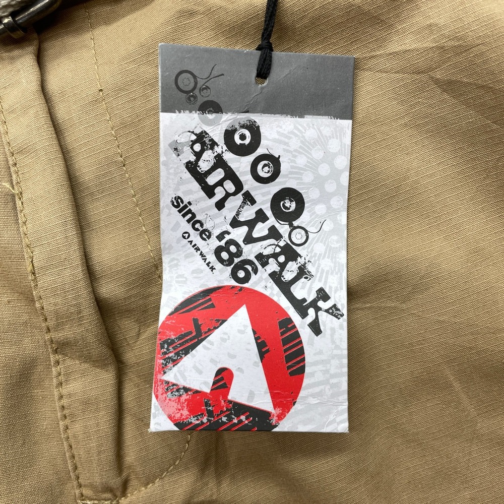 Airwalk Cargo Shorts Mens 38 Khaki Tan Belted 100% Cotton Skate Y2K Utility NWT - Picture 9 of 13